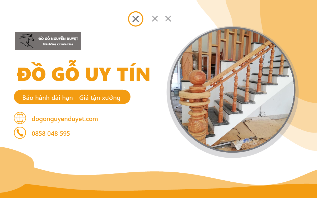 đồ gỗ uy tín tại HCM - cầu thang gỗ tự nhiên